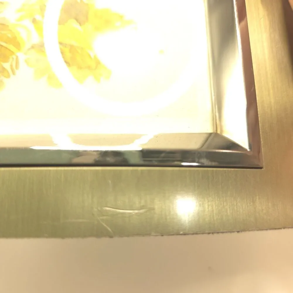 Brushed Gold & Silver Tone Curved Photo Frame 4x6 Tabletop